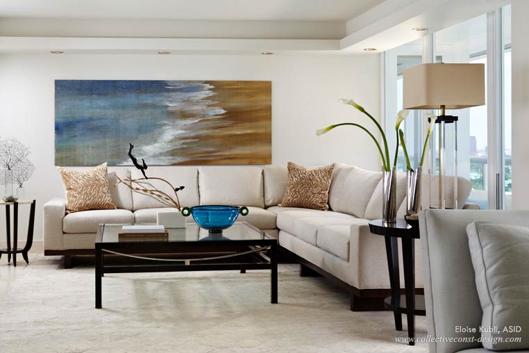 A sectional can provide more seating than a sofa and can be a good choice in large spaces. (Photo courtesy Collective  Construction & Design)