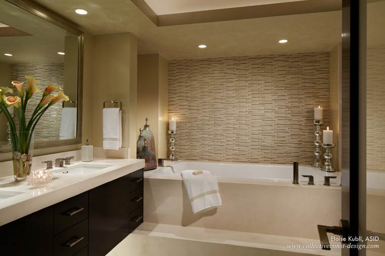 A large, luxurious tub can be nice when there’s time to soak.