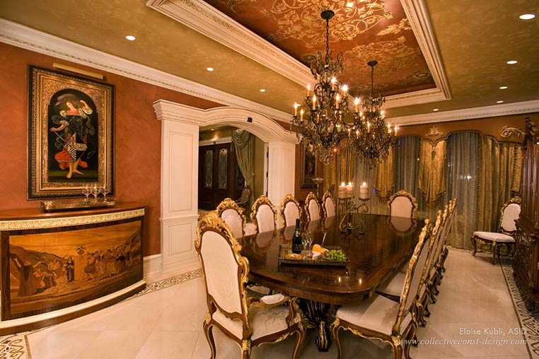 Majestic Mansion interior design and architectural styling by Eloise Kubli, ASID.