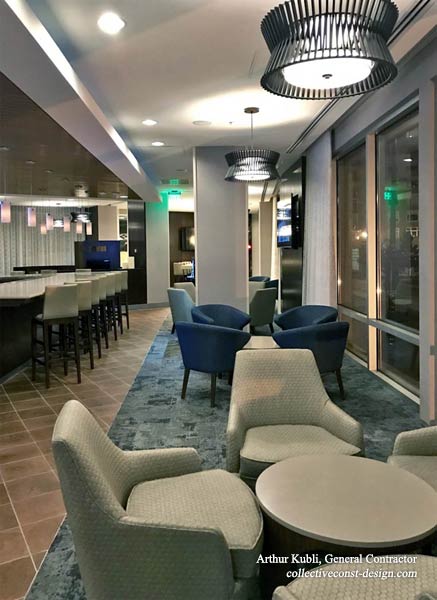 The Bistro and Bistro Bar were redesigned to allow guests to make the most of their time in the DC area. The build-out included 24-hour reception pedestals, a convenient GoBoard for news, weather & directions, and a facilities to store, prepare , and serve a variety of healthy selections for breakfast or dinner.