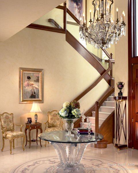 Custom interior design applied to foyer. Custom interior design applied to foyer.